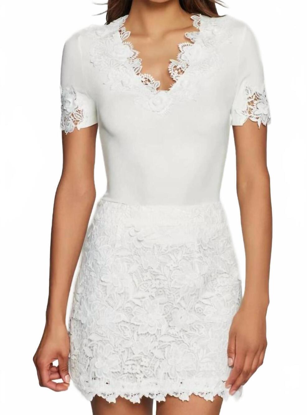 NEW GENERATION LOVE shiloh 3d lace combo top in white